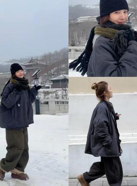 iamstudio 口碑款怒卖5000件极简风帅气小立领宽松短风衣棉服外套