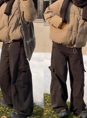 iamstudio 百穿不腻0672王炸裤型秋冬磨毛小镰刀款阔腿工装裤