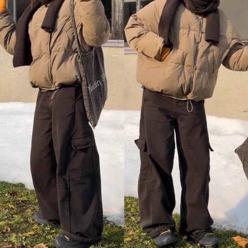 iamstudio 百穿不腻0672王炸裤型秋冬磨毛小镰刀款阔腿工装裤