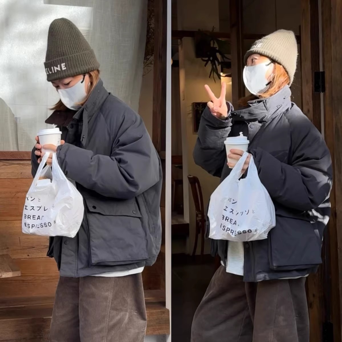 iamstudio 三星安心绒 巴恩风工装风短款羽绒服 灯芯绒防风领3990