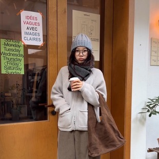 iamstudio 韩系温暖厚实毛衣 6500双头拉锁650g克重羊毛开衫