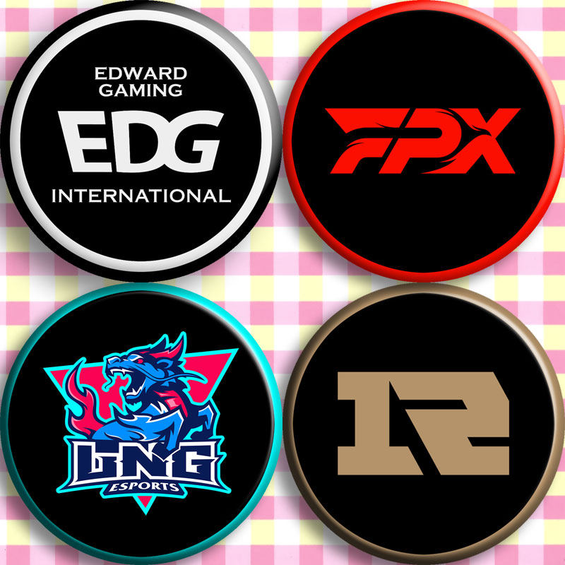 LOL英雄联盟S11 LPL战队铁质徽章58mm RNG FPX IG WE TES EDG现货