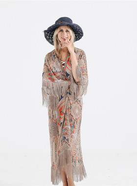 Tourist beach bikini sunscreen cover, swimsuit jacket, kimo