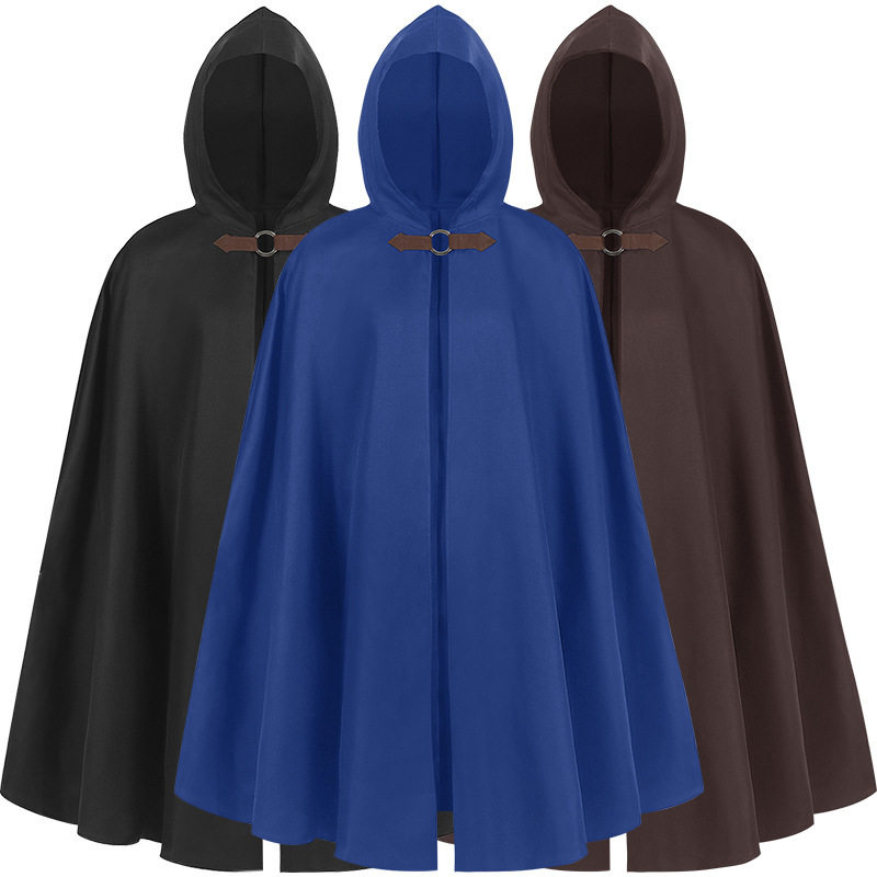 Halloween Men's Hooded Cloak Century Vampire Shawl Pirate R