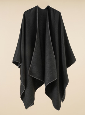 黑色披肩女外搭男斗篷开衫空调房月子Shawl Warm Cloak Women