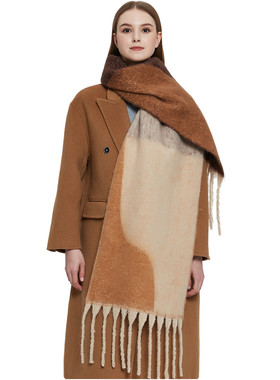 New Thickened Shawl Loop Yarn Coarse Silk Jacquard Geometri