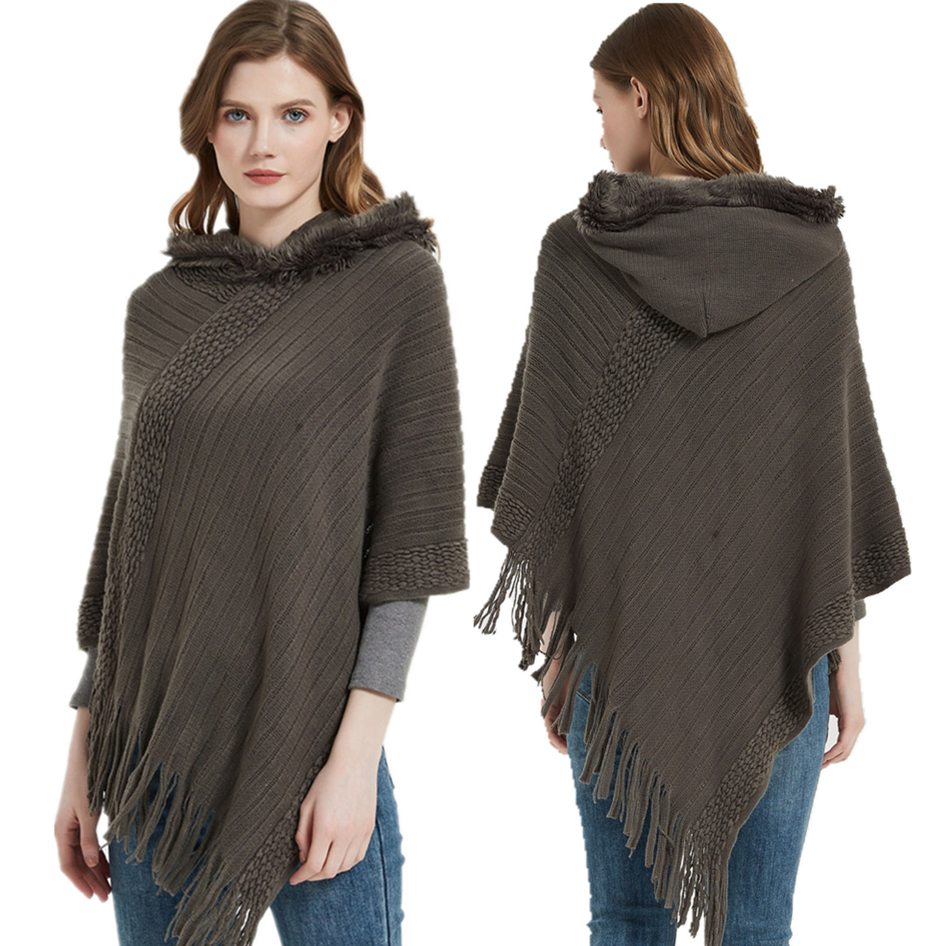 Shawlwomensnewstripedfrin