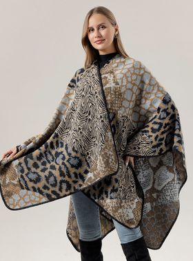 New leopard print scarf, fashionable travel photography sha