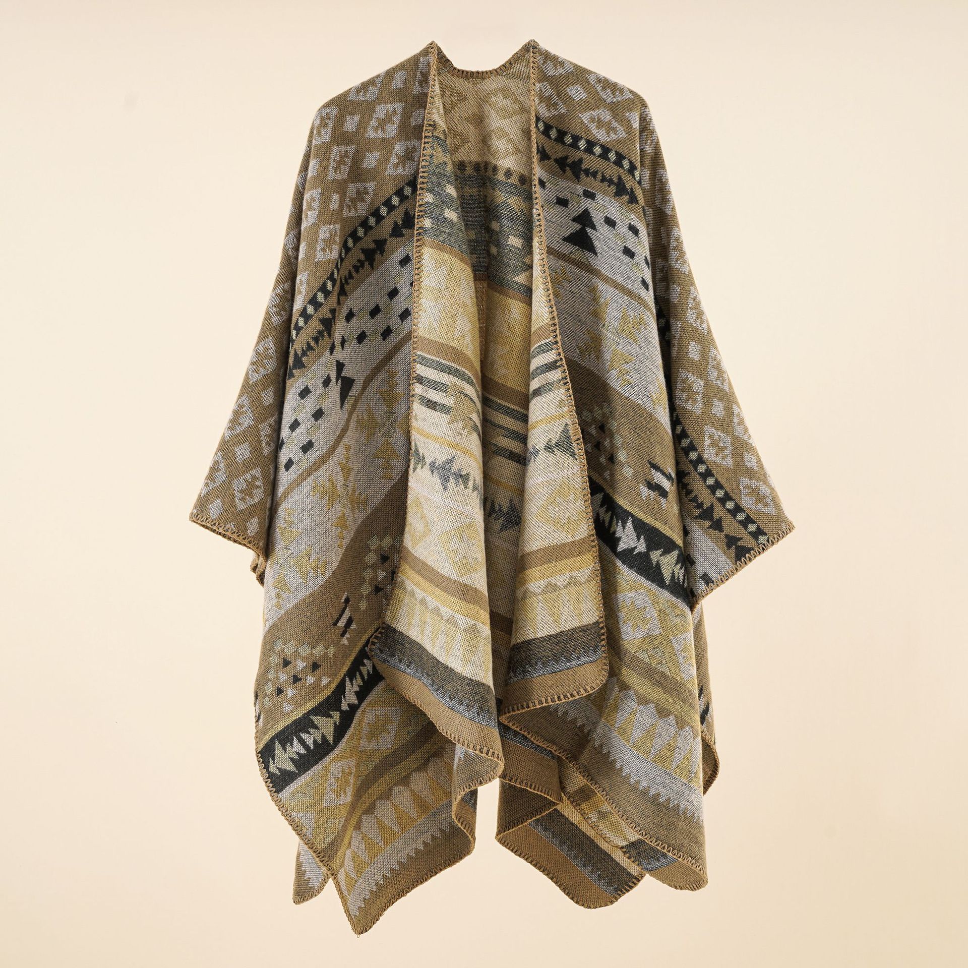 national scarf shawl dual-purpose female split shawl coat