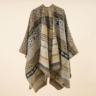 dual shawl purpose female coat national split scarf
