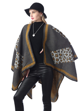 Street leopard print warm women scarf 豹纹大披肩女保暖空调衫