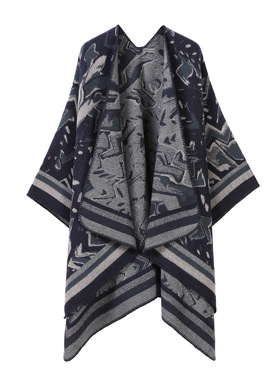 Palace classical orange new knitted shawl with a slit, drap