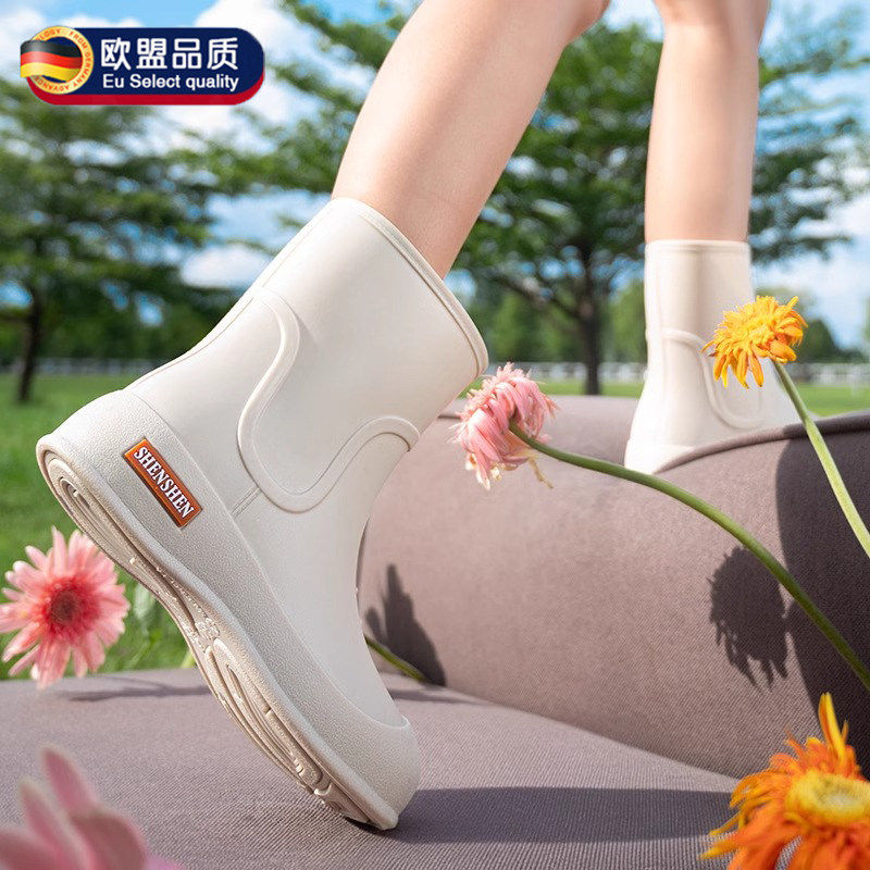 德国雨鞋女款时尚外穿2026新款短中筒防水防滑胶鞋赶海轻便水靴鞋