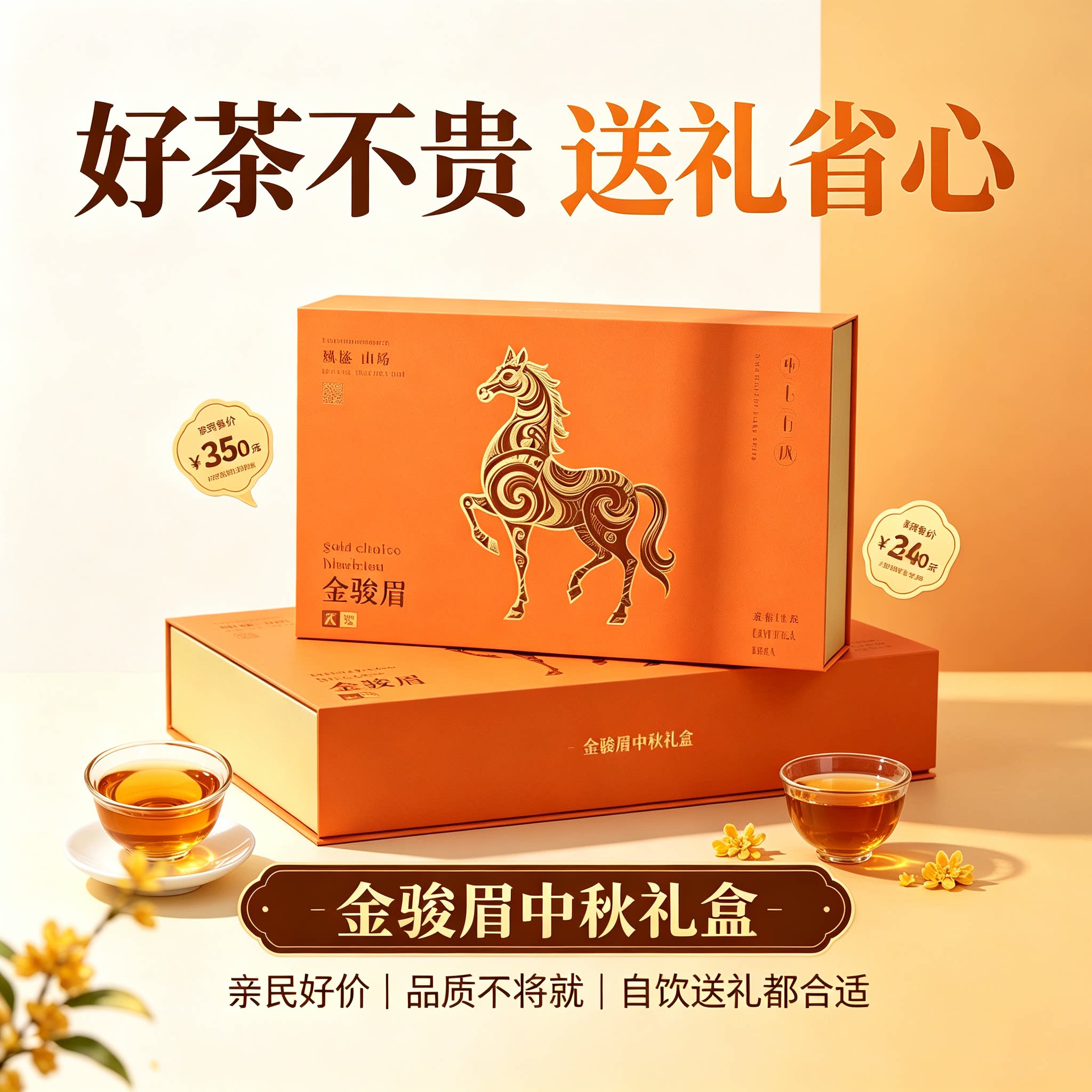 送长辈礼盒精美金骏眉茶叶礼盒装高档新年礼品马年限定送礼佳品