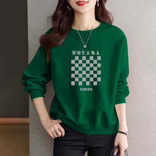 纯棉卫衣女款2025新款爆款春秋上衣T恤慵懒风oversize外套潮ins