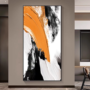 入户正对门玄关装饰画现代简约抽象艺术大气走廊过道竖版墙壁挂画