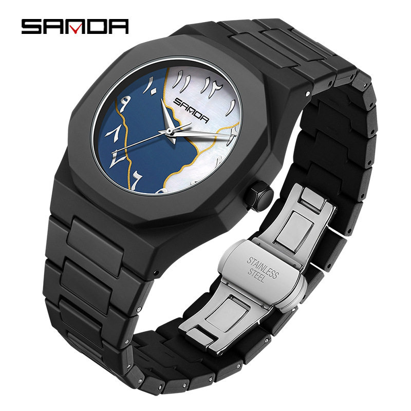 sanda男士腕表日历高级感时尚潮