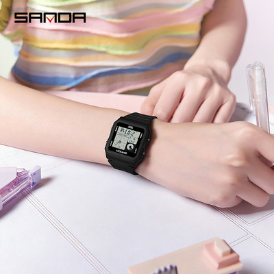 SANDA手表学生党复古小方块男女