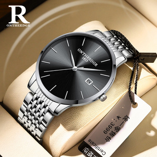 简约男表高档品牌手表男士 超薄日历钢带防水非机械学生石英腕表潮