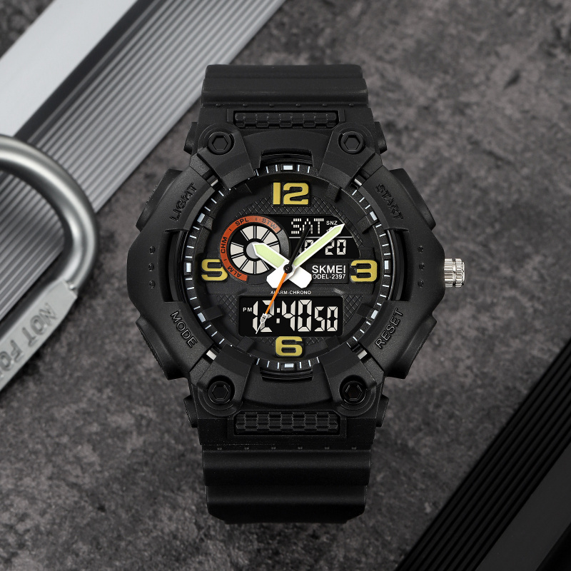 时刻美SKMEI三时间双显大表盘男