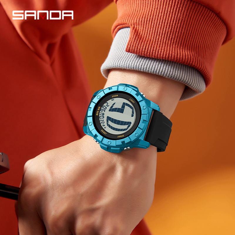 三达热销时尚抬手灯单显腕表创意