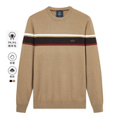 毛衣男青年条纹撞色休闲针织衫 新款 羊毛 德鲨秋冬季