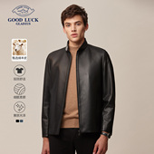 商务男装 德鲨秋冬款 真皮皮衣男中青年时尚 休闲皮夹克外套