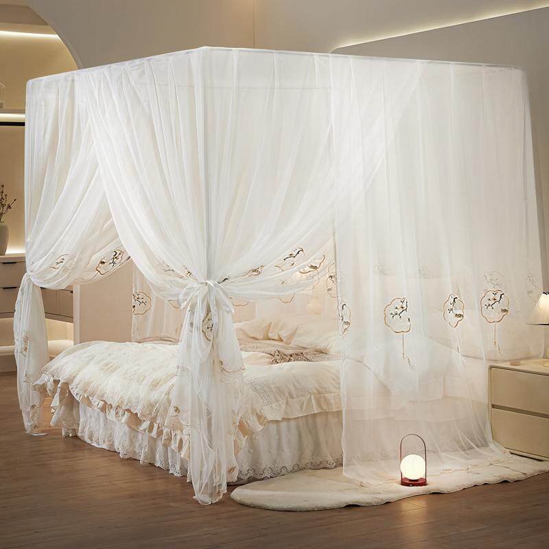 A类荷兰纱刺绣蚊帐子2025新款定制中民宿酒店法式卧室床幔母婴级