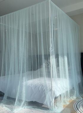 支持定制简约三开门A类宫廷蚊帐家用单人床1.35m卧室纹账架高级1.