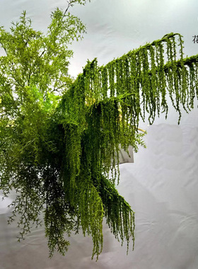 新款仿真花吊米情人泪龙须草绿色婚庆礼堂插花背景墙装饰花材