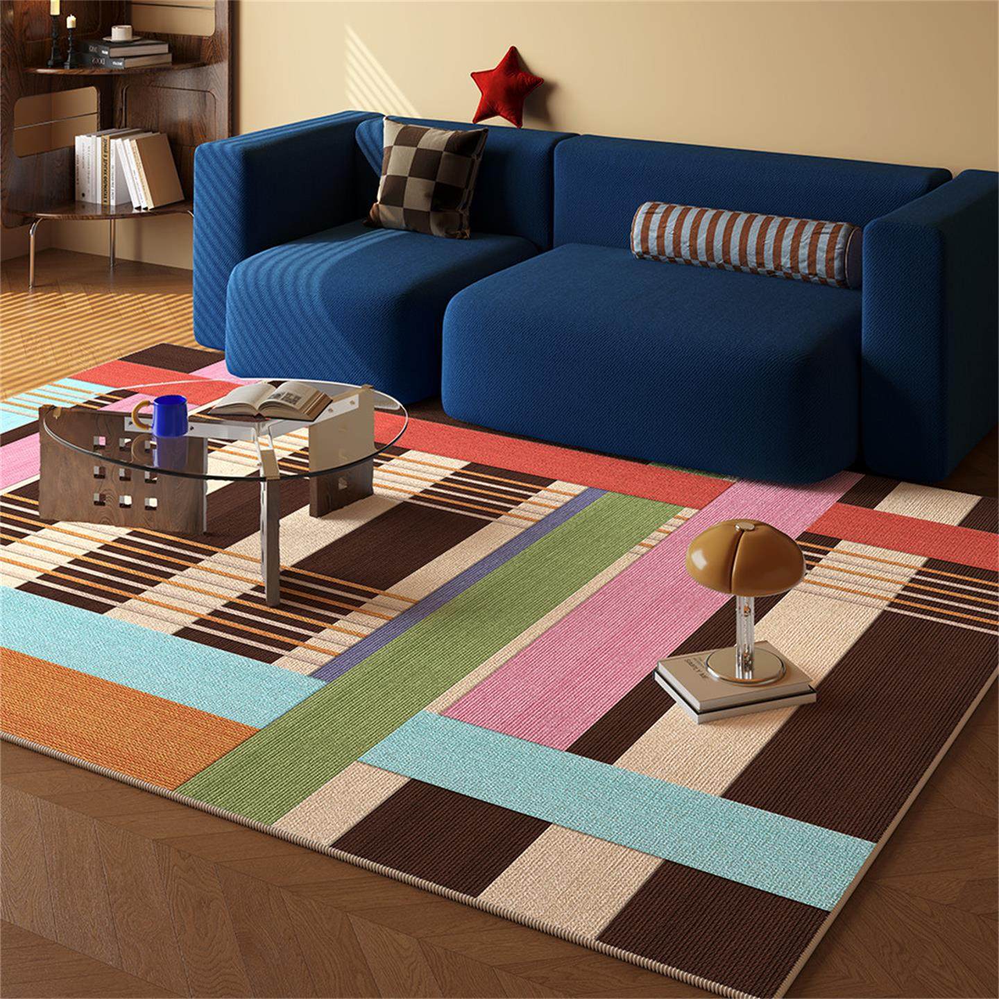 彩色包豪斯地毯客厅2026新款高级感免洗沙发卧室方形加厚地垫天津,居家布艺,地毯,淘宝优惠券,粉丝福利购,淘宝优惠卷