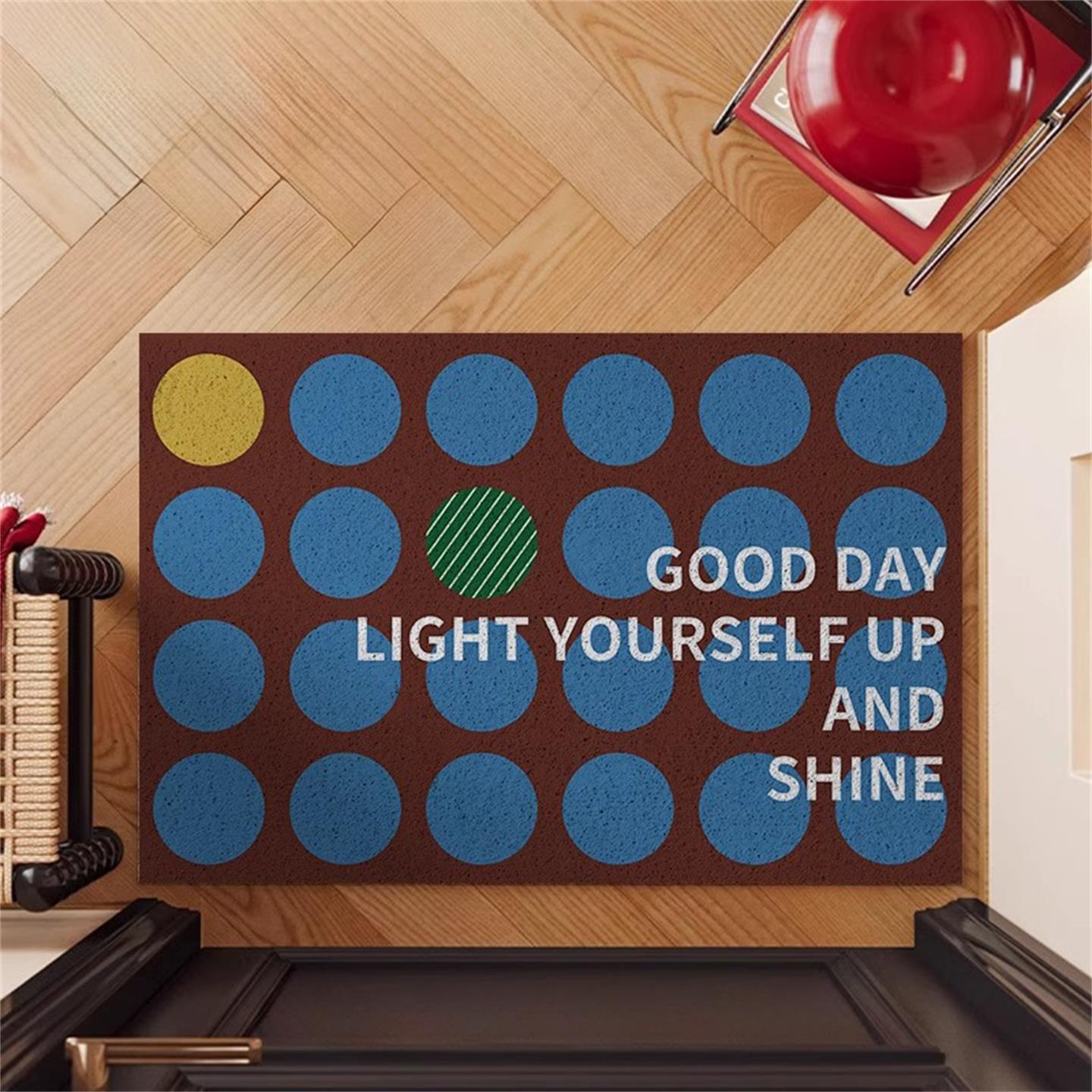 中古风入户门丝圈地垫