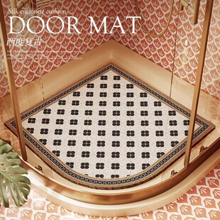 扇形浴室地垫卫生间全铺防滑耐磨防摔脚垫卫浴淋浴间专用丝圈地毯