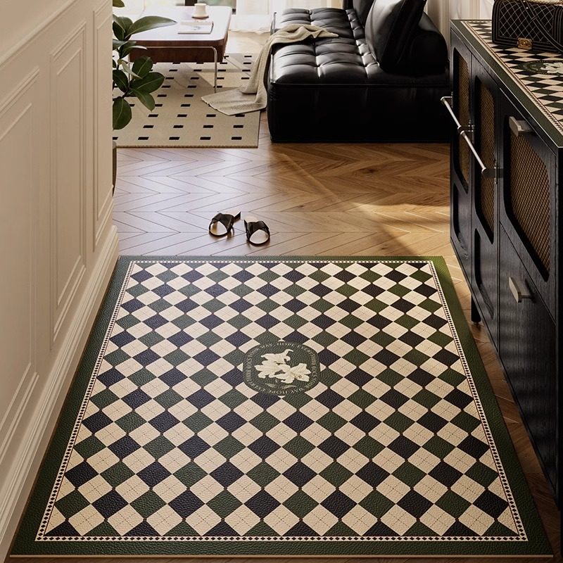 2025新款复古地垫入户进门垫玄关皮革地毯防滑可擦免洗家用定制,居家布艺,入户地垫,淘宝优惠券,粉丝福利购,淘宝优惠卷