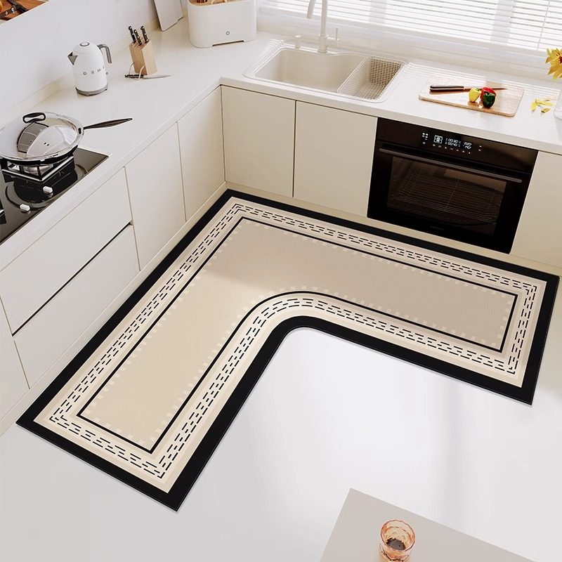 2025新款厨房专用地垫L形吸水吸油防滑防油耐脏地毯复古家用地毯,居家布艺,厨房地垫,淘宝优惠券,粉丝福利购,淘宝优惠卷