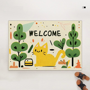 卡通入户门地垫大门口门外耐脏耐磨防滑脚垫家用进户玄关丝圈地毯