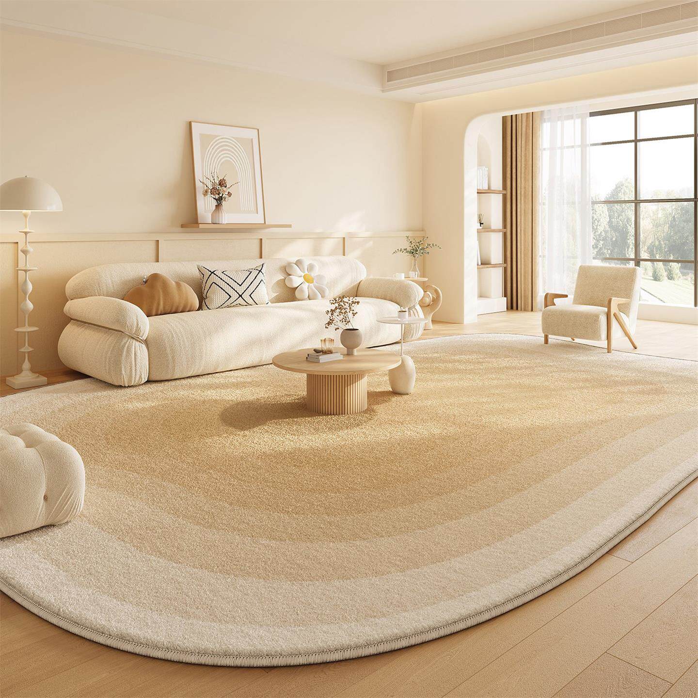 地毯客厅奶油风不规则异形防水防污沙发地垫2025新款定制天津地毯