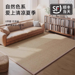 日式竹编凉席地垫卧室榻榻米夏季藤席地毯书房客厅茶几沙发可定制