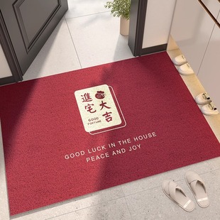 入户门地垫红色进门玄关门垫丝圈脚垫门外防滑除尘地毯2025新款