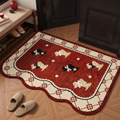 新年红色入户门地垫马年喜庆异形进门口耐脏脚垫家用玄关防滑地毯