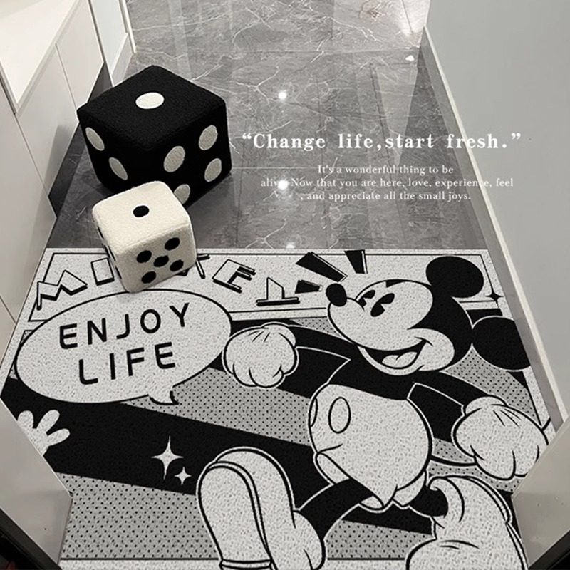 入户门丝圈地垫卡通米奇防滑耐脏耐磨可裁剪脚垫进门玄关除尘地毯,居家布艺,入户地垫,淘宝优惠券,粉丝福利购,淘宝优惠卷