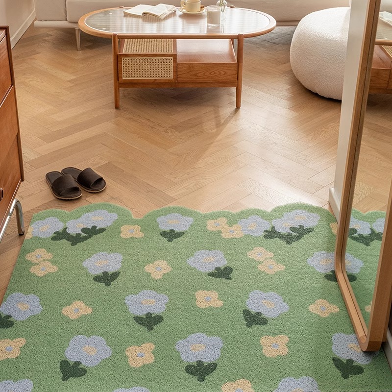 小清新入户门丝圈地垫除尘防滑