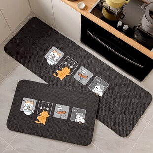 2026新款厨房专用地垫可爱卡通吸水速干防滑脚垫耐脏耐磨拼接地毯