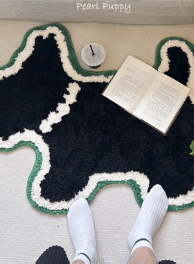 新款小狗卧室床边毯异形防滑耐磨仿羊绒客厅玄关可机洗可擦地毯