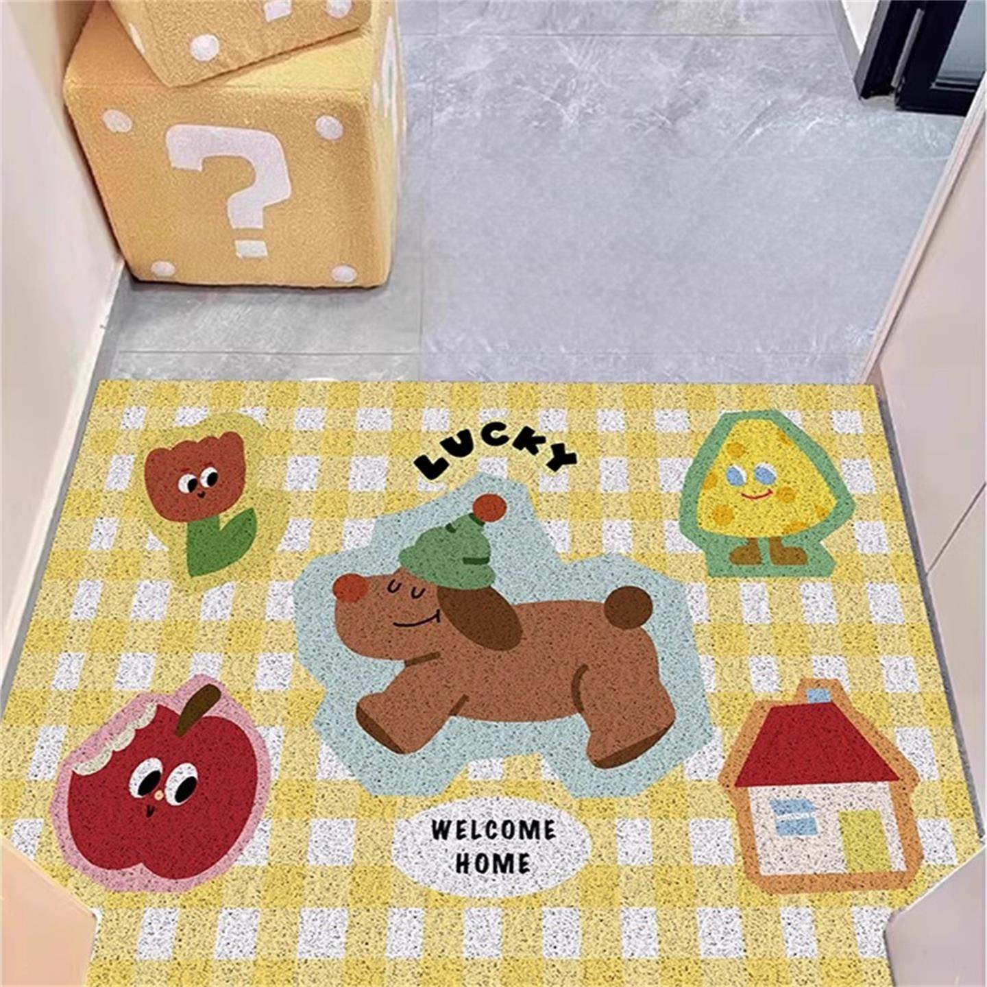丝圈地垫入户门地毯可爱卡通玄关防滑门垫家用蹭土可裁剪进门脚垫,居家布艺,入户地垫,淘宝优惠券,粉丝福利购,淘宝优惠卷