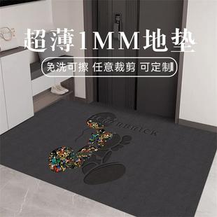 极薄1mm入户门地垫轻奢高级感PVC可剪裁免洗脚垫进门口不卡门地毯