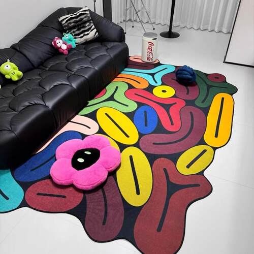 2026新款趣味彩色客厅地毯高级感