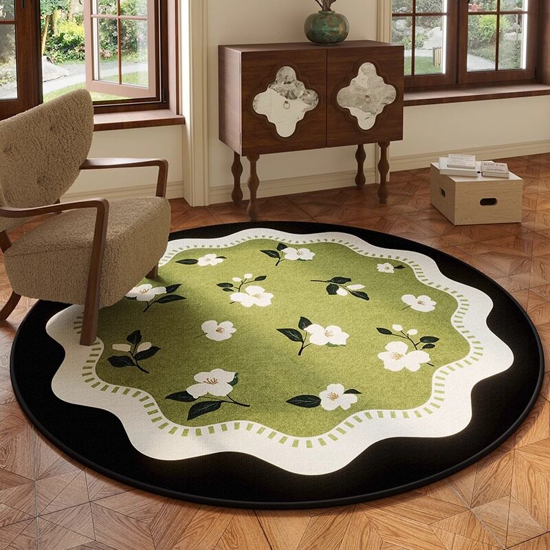 圆形地毯中古高级感客厅沙发茶几毯书房转椅摇椅垫卧室床边地毯,居家布艺,地毯,淘宝优惠券,粉丝福利购,淘宝优惠卷