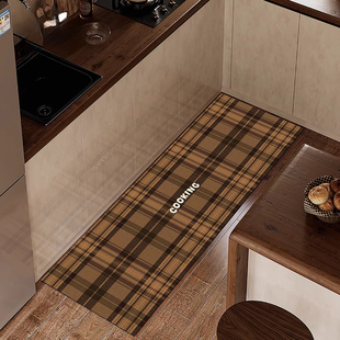 美式 门垫美拉德长条地毯 复古厨房专用地垫防滑防油污脚垫2025新款