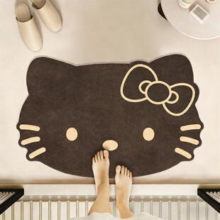 复古风浴室地垫凯蒂猫家用吸水速干脚垫卫生间门口防滑地毯天津